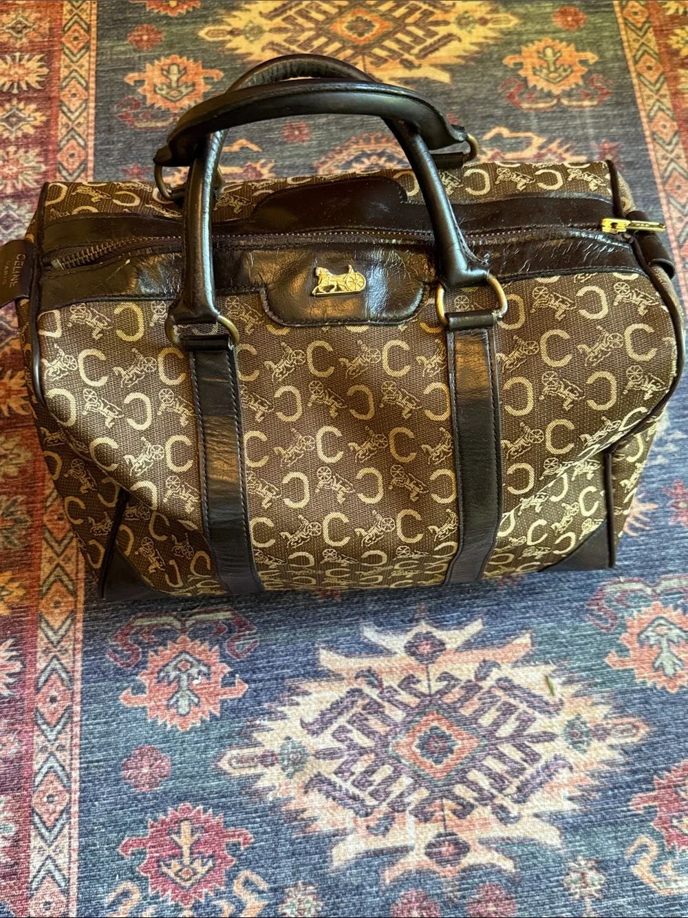 Authentic Vintage Celine Sulky Monogram Boston Bag- Made in France